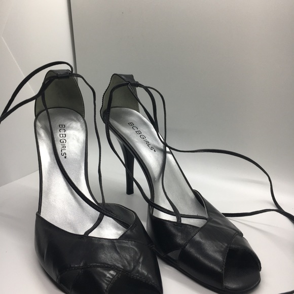 BCBGirls Black Peeptoe Heels - Picture 2 of 7